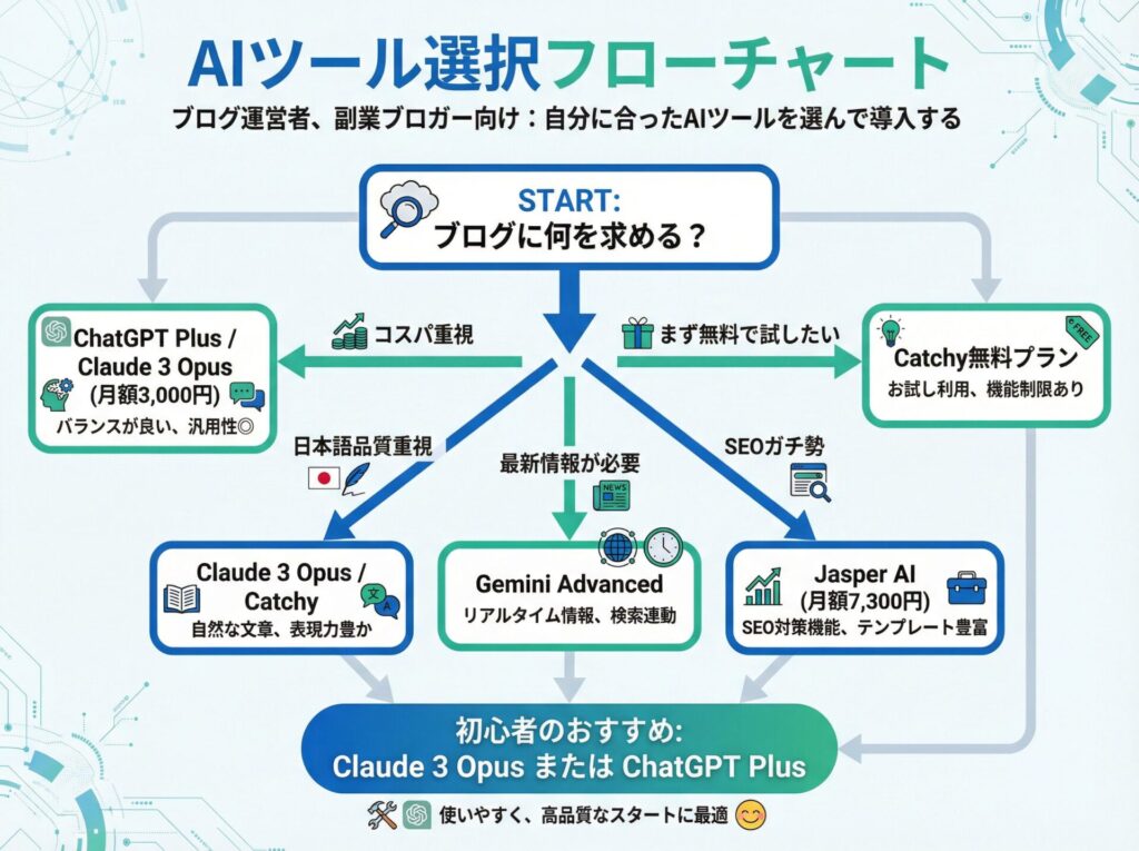 AIツール選択フローチャート