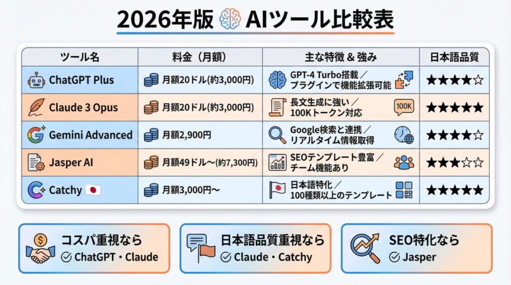 AIツール比較表