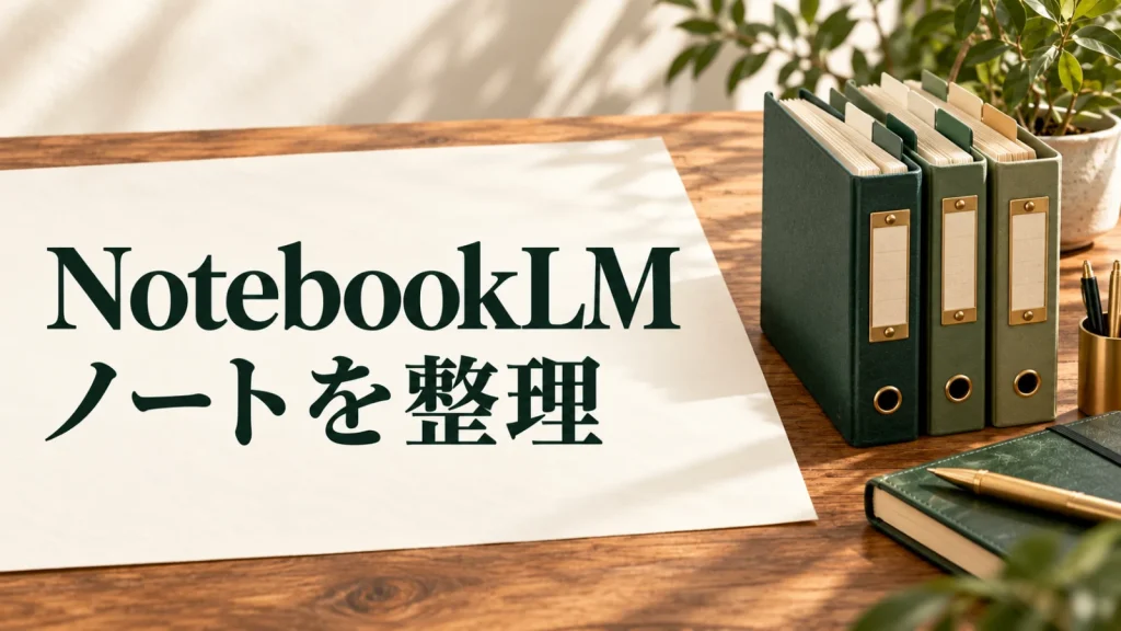 NotebookLM ノートを整理：分類したノートと仕切りタブで表したNotebookLMのノート整理イメージ
